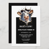 Grappige koe elke leeftijd verjaardag afstuderen p kaart (Voorkant / Achterkant)
