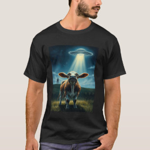 Grappige Koe en Alien Selfie ufo Mannen Vrouwen ki T-shirt