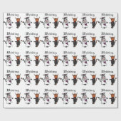 Grappige Koe en Bull Wedding Cadeaupapier (Vlak)