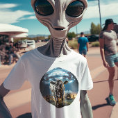 Grappige Koe en ufo T-shirt