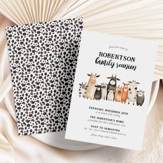 Grappige Koe Familiereünie Kaart