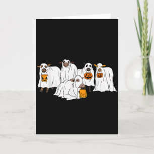 Grappige Koe Geest Halloween Boer Trick Or Treat C Kaart