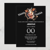 Grappige koe gezicht verrassingsfeestje elke leeft kaart (Voorkant / Achterkant)