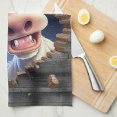 Grappige koe gluren cartoon boerderijdieren schatt theedoek (Quarter Fold)