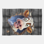 Grappige koe gluren cartoon boerderijdieren schatt theedoek (Horizontaal)