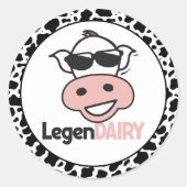 Grappige koe grap ronde sticker (Voorkant)
