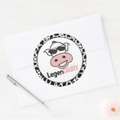 Grappige koe grap ronde sticker (Envelop)