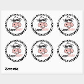 Grappige koe grap ronde sticker (Vel)