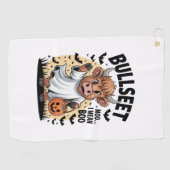 Grappige Koe Halloween Golfhanddoek (Horizontaal)