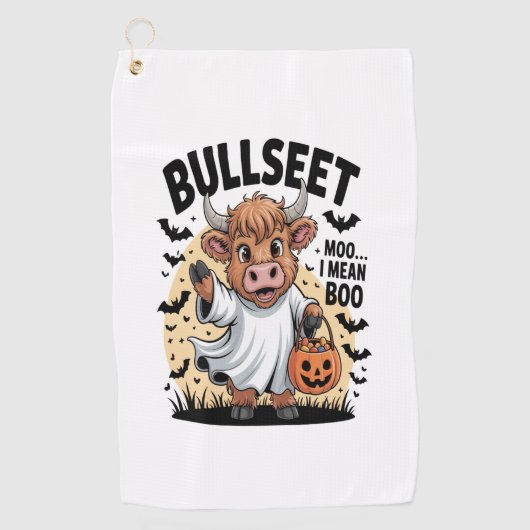 Grappige Koe Halloween Golfhanddoek (Voorkant)