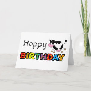 Grappige koe Happy Birthday Kaart