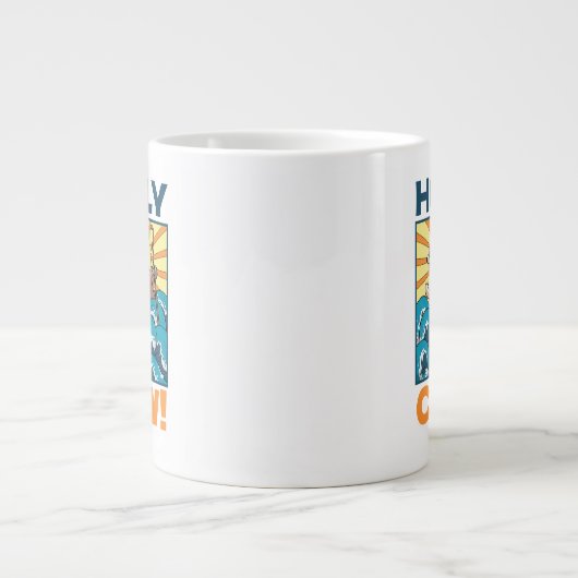 Grappige Koe Heilige Koe! Visuele Woordspeling Die Grote Koffiekop (Voorkant)