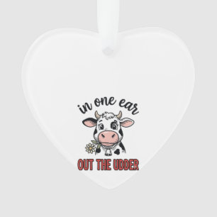 Grappige Koe In Een Oor Uit De Uier Shirt Ontwerp_ Ornament