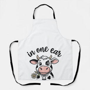 Grappige Koe In Eén Oor Uit De Uier T-Shirt Ontwer Schort