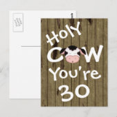 Grappige Koe Je bent 30 jarig Briefkaart (Voorkant / Achterkant)