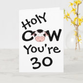 Grappige Koe Je bent 30 jarig Wenskaart Kaart (Gele Bloem)