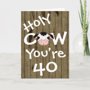 Grappige Koe, je bent 40 jaar jarig Kaart