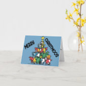 Grappige Koe Kerstboom Pun Abstract Kaart (Gele Bloem)
