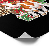 Grappige Koe Kerstboom Xmas Koe Lovers Mannen Vrou Poster (Hoek)