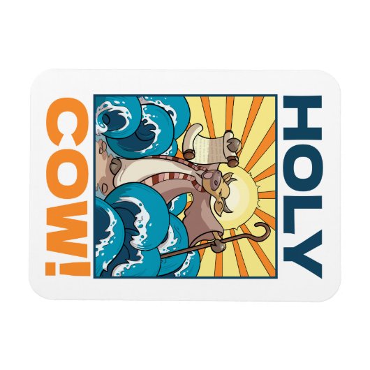 Grappige Koe, Koe! Visual Pun Animal Cartoon Magneet (Horizontaal)