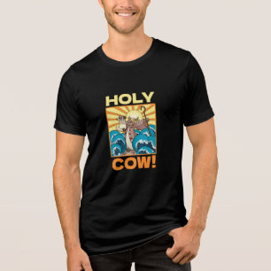 Grappige Koe, Koe! Visual Pun Animal Cartoon Tri-Blend Shirt