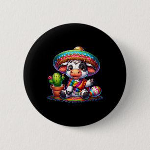Grappige Koe Koeien Liefhebbers Boer Cinco De Mayo Ronde Button 5,7 Cm
