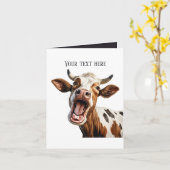 Grappige koe liefhebbers aanpasbaar kaart (Gele Bloem)