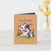 Grappige koe liefhebbers aanpasbaar kaart (Gele Bloem)