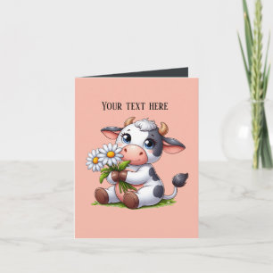 Grappige koe liefhebbers aanpasbaar kaart