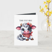 Grappige koe liefhebbers aanpasbaar kaart (Gele Bloem)