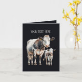 Grappige koe liefhebbers aanpasbaar kaart (Gele Bloem)