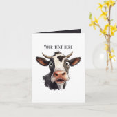 Grappige koe liefhebbers aanpasbaar kaart (Gele Bloem)