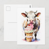 Grappige Koe likken cupcakes voor Koe liefhebbers Briefkaart (Voorkant / Achterkant)