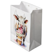 Grappige Koe likken cupcakes voor Koe liefhebbers Medium Cadeauzakje (Voorkant Gekanteld)