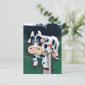 Grappige koe mailbox foto briefkaart (Staand voorkant)