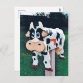 Grappige koe mailbox foto briefkaart (Voorkant / Achterkant)