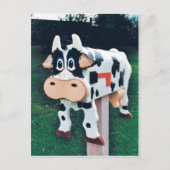 Grappige koe mailbox foto briefkaart (Voorkant)