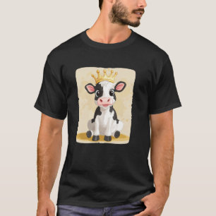 Grappige koe met kroon kostuum voor jongens en mei t-shirt