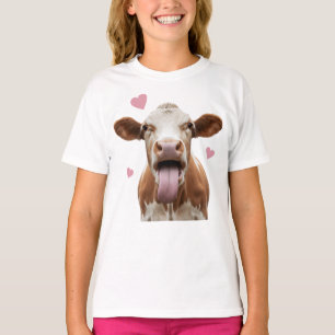 Grappige Koe met Uitgestoken Tong – Liefde voor Mo T-shirt