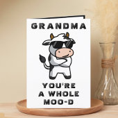 Grappige Koe Moo Mood Grootmoeder Happy Birthday Bedankkaart