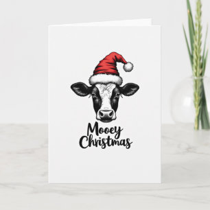 Grappige Koe Mooey Kerstmis Kaart