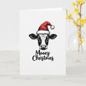 Grappige Koe Mooey Kerstmis Kaart (Gele Bloem)