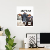 grappige koe muurdecoratie poster (Thuiskantoor)