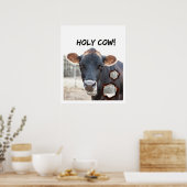 grappige koe muurdecoratie poster (Keuken)