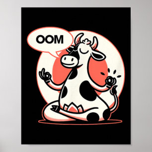 Grappige Koe Namaste Yoga Lotuspositie Yoga Koe  Poster