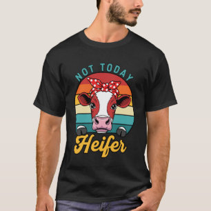 Grappige Koe Niet Vandaag Vaars Retro Boerderij On T-shirt
