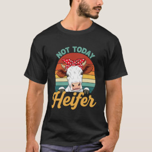 Grappige Koe Niet Vandaag Vaars Retro Boerderij On T-shirt