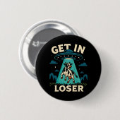 Grappige Koe ontvoering door ufo Ronde Button 5,7 Cm (Voorkant /achterkant)