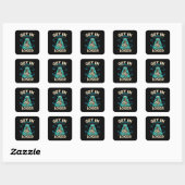 Grappige Koe ontvoering door ufo Vierkante Sticker (Vel)