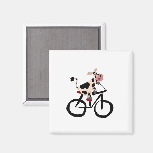 Grappige Koe op Fiets Magneet (Voorkant / Achterkant)